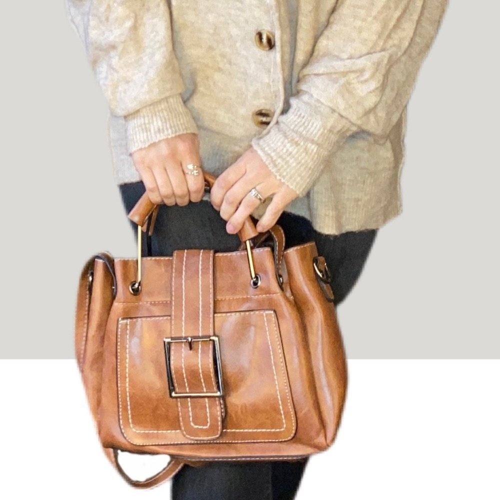 The Stephanie Handbag in Camel